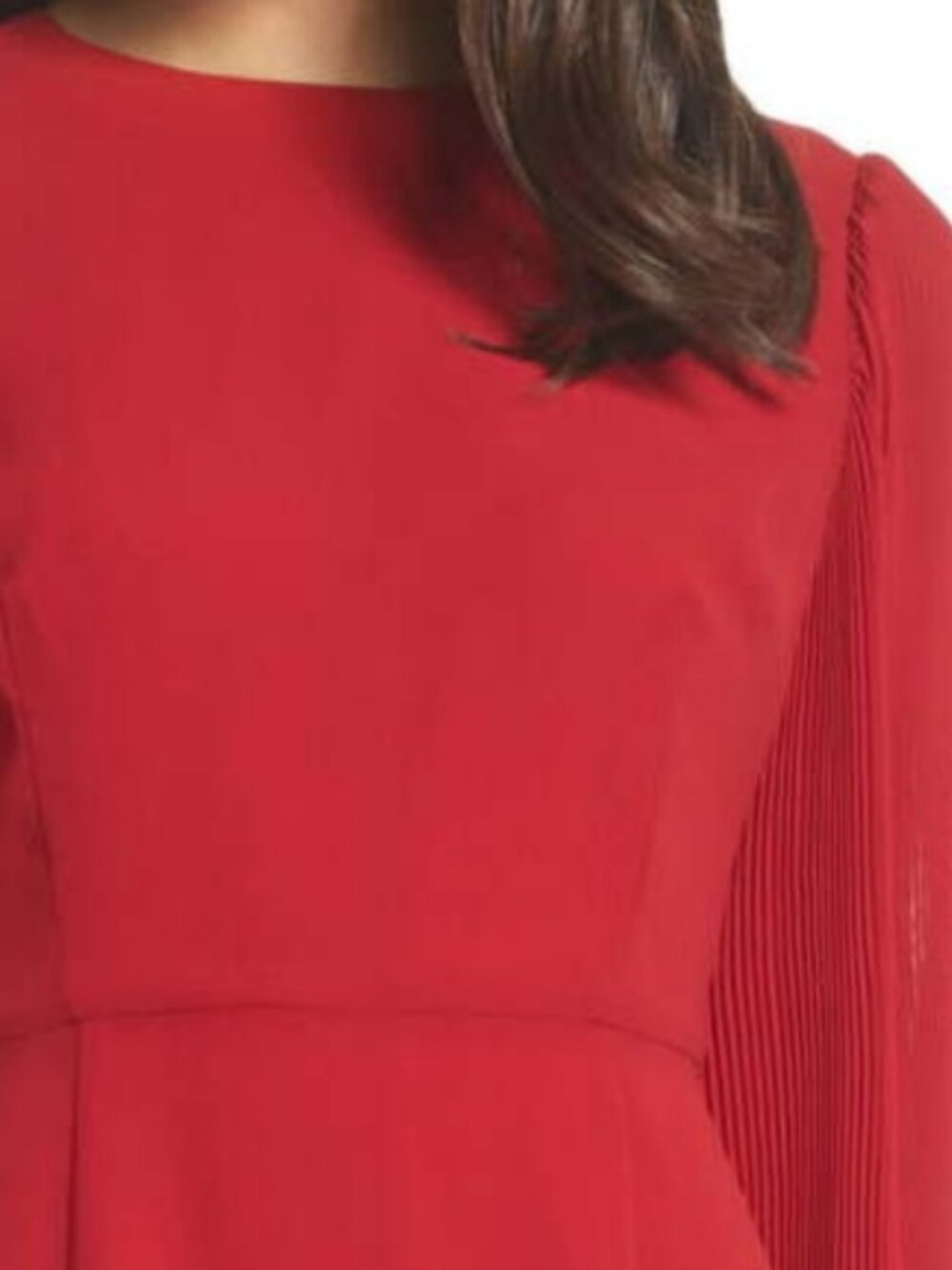 Chelsea28 Red pleated Ruffle Dress, 4 - Picture 3 of 5